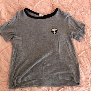 Brandy Melville gray alien shirt